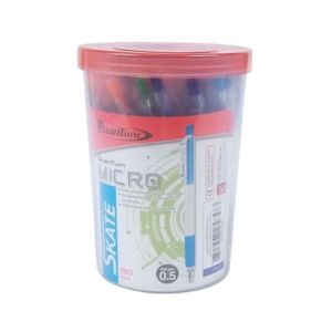 ปากกาลูกลื่น 0.5มม. Quantum Skate Micro หมึกสีน้ำเงิน (คละสี) (50ด้าม/กระบอก)