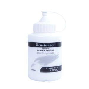 สีอะคริลิคเรนาซองซ์ รุ่นขวดเดี่ยว 500 มล. เบอร์ 710 TITANIUM WHITE