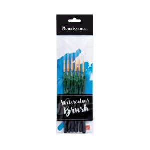 ชุดพู่กันตัดเส้นหัวกลม 6 ชิ้น Renaissance (ขนสั้น+ขนยาว)