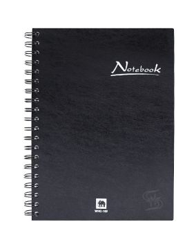 สมุดบันทึกริมลวด ตราช้าง WHC-102 ขนาด B5 สีดำ 