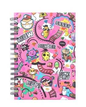 สมุดบันทึกปกแข็งไร้เส้นริมลวด ตราช้าง รุ่น 801CF ขนาด A5 (คละลาย)