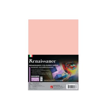 กระดาษสีร้อยปอนด์ เรนาซองซ์ A4 160แกรม #025 Rosa (10แผ่น/ห่อ)