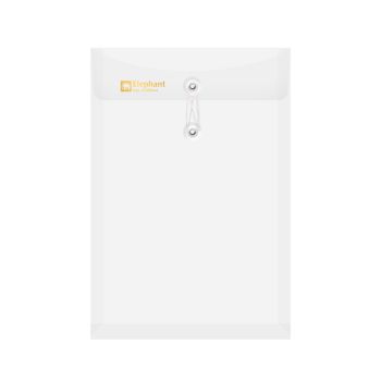 แฟ้มซองพลาสติกผูกเชือกขยายข้าง ตราช้าง 435A4 สีขาว (12เล่ม/แพ็ค)