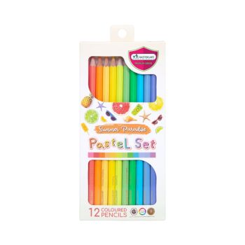 สีไม้ Master Art แท่งยาว 12 สีพาสเทล รุ่น Summer