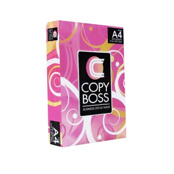 กระดาษถ่ายเอกสาร A4 80แกรม Copy Boss ชมพู (500แผ่น/รีม)